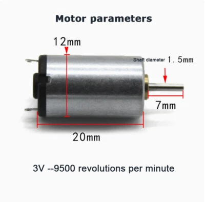 3V9500 RPM Silent Motor Mini Micro DC Motor 1220 Motor for DIY Technology - Image 1 of 4