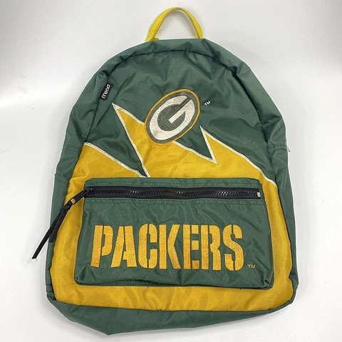 Vintage 90's Green Bay Packers NFL Shark Tooth Embroidered Backpack by Mead Cover