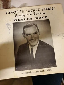 Wesley Boyd Favorite Scared Songs sung by Irish Baritone Signed VG++ - Picture 1 of 5