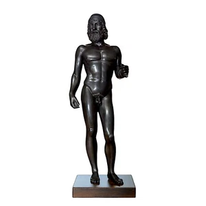 Scultura Bronzo di Riace in Marmo Effetto Bronzo Decor Marble Design Art H 55cm - Picture 1 of 9