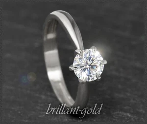 Diamant Solitär Ring mit 1,08ct Brillant, Si2; Damenring aus 585 Weißgold, 14K - Bild 1 von 10