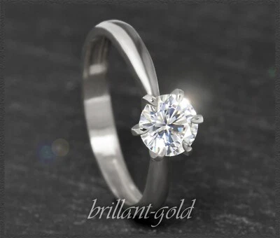 Diamant Solitär Ring mit 1,08ct Brillant, Si2; Damenring aus 585 Weißgold, 14K - Bild 1 von 4