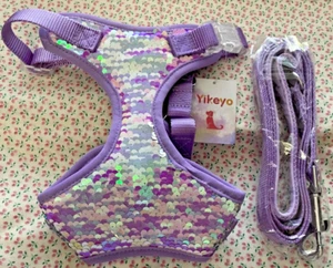 ARNÉS PARA PERROS con lentejuelas y correa a juego - Talla M (13-21 in. Pecho) por Yikeyo - ¡Nuevo! - Imagen 1 de 4