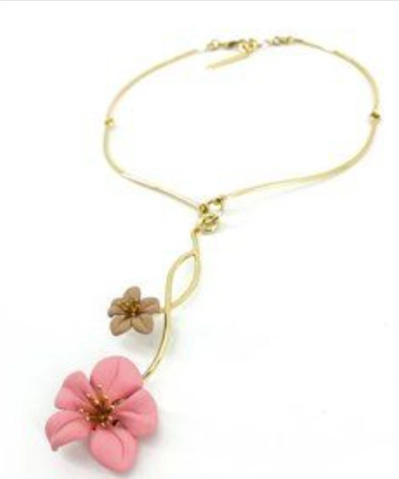 ***REBAJADO***Rebecca Minkoff Hermoso Collar Grande Flor Rosa Declaración Nuevo sin Etiquetas Foto 1 de 4