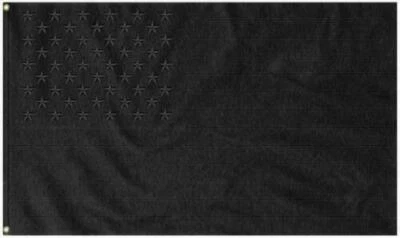 All Black American US USA Blackout Tactical 3'x5' 100% COTTON Embroidered Flag - Image 1 of 3