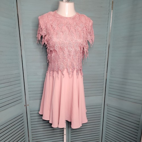 VETEMENTS Abito rosa Afterdark vintage lunghezza ginocchio ~ taglia 10 ~ manica corta