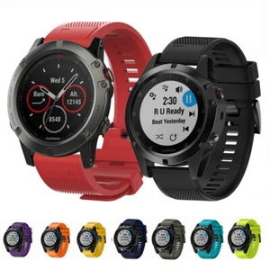 Easy Fit Strap Band Silicone Wrist For Garmin Fenix 3 5 5S 5X Plus 6X 7 7X - Picture 1 of 27