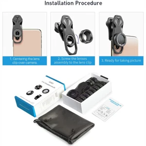 Apexel Phone Camera 11In 1 Universal Kit Fisheye Wide Lens Full Colorgrad Filter - Picture 1 of 13