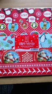 Weihnachtspapier, 10 Blatt Geschenkpapier, Weihnachtsverpackung traditionelle & niedliche Motive. - Bild 1 von 6