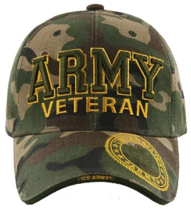NUOVO! CAPPELLO BERRETTO PALLA ROTONDO LATO VETERANO FORTE ESERCITO AMERICANO VERDE MIMETICO - Foto 1 di 4