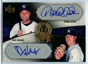 2007 UD Exquisite Derek Jeter / Phil Hughes GOLD Autograph 1/2 💎 Yankees HOF