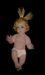 Vintage/ Antique OLOT Chalkware Baby Jesus Sculpture Christian Catholic - Picture 1 of 17