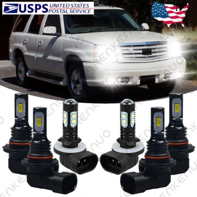 For Cadillac Escalade 1999-2002 6000K 9005 9006 LED Headlight 894 Fog Lights HKB - Изображение 1 из 4