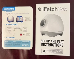 iFetch Too Ball Launcher Set Up And Play Instructions ONLY Quick Start - Picture 1 of 5