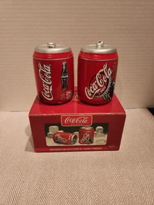 Vintage Coca-Cola Coke Cans Shaped Salt and Pepper Spice Shaker Set Ceramic Red - Picture 1 of 4