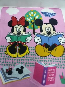 Plaid Topolino Mickey Mouse e Minnie Mouse Disney in pile 120x150 cm A273 - Foto 1 di 1