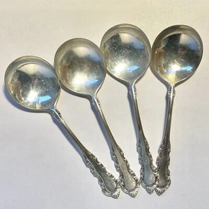 Georgian Rose Reed & Barton Suppenlöffel 6" Sterlingsilber 4er Set rund kein Mono - Bild 1 von 3