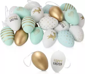 Golden Pastel Easter Eggs – 8 Unique Designs & Bunny Pattern, In & Out Decor - Picture 1 of 11