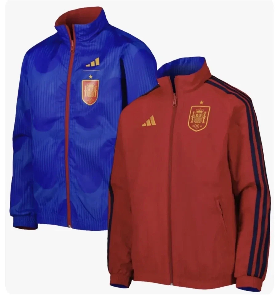 Adidas 2022 World Cup SPAIN Anthem Reversible Track Jacket Mens Size L HE8920