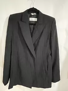 Max Mara 3 Piece Suit Set Black , Gray Striped Size 6 ; 42/204 Virgin Wool 99% - Picture 1 of 20