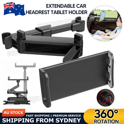 Extendable Car Back Seat Headrest Long Mount Universal Holder iPad Tablet Rotate - image 1 of 4