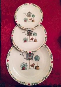 Birdhouse Thomson Pottery Bird House Ivy Heart Valentine Dinner Plate Shakers - Bild 1 von 11