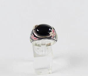Ring aus 925 Silber mit schwarzem Stein, Gr. 67/ Ø 21,3 mm (da6705) - Bild 1 von 5