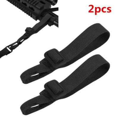 2pcs Tactical Gun Buttstock Sling Mount Strap Loop Adapter Webbing Attachmen - Image 1 of 4