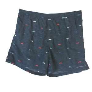 Columbia PFG swim shorts mens XL  blue fishing Hybrid pockets fishing FLAWED - Picture 1 of 12