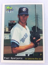 1991 St. Catharines Blue Jays-Classic BEST Baseball Card-Paul Spoljaric