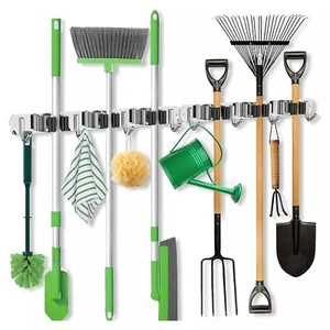 Besen Aufbewahrung Werkzeugregale Edelstahl selbstklebend Wandaufhänger (2er Pack) - Bild 1 von 7
