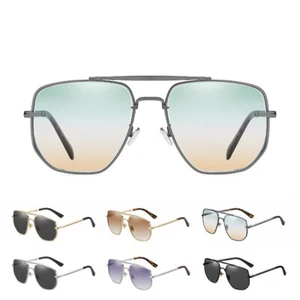 Gafas de sol clásicas cuadradas para mujeres y hombres gafas de metal tonos retro protección UV400 - Imagen 1 de 18