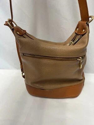 Bolso de Mano Valentina Cuero Guijarro Tostado Convertible Bolso Cubo Foto 1 de 4