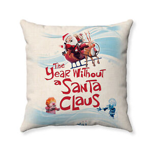 Year Without a Santa Clause Wheat Polyester Linen 18 x 18 Christmas Throw Pillow