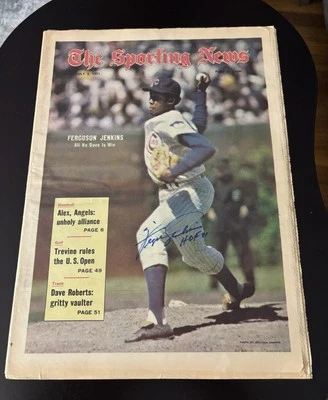 Fergie Jenkins HOF 91 INSC Signed Autographed 1971 Sporting News Chicago Cubs - Image 1 of 3