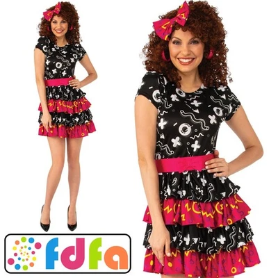BRISTOL NOVELTY Forum 90s Ruffle Party Womens Ladies Fancy Dress Costume New