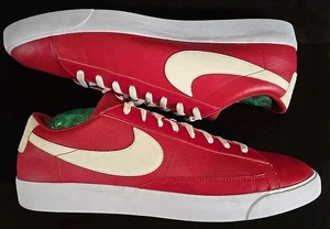 Nike Low Cut Red Leather Blazers Sneakers Sz 16 AJ9515-600 No Insoles  - Picture 1 of 13
