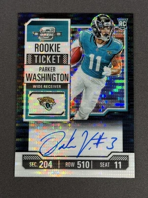 2023 Panini Contenders Optic #127 Parker Washington Black Pulsar #/8 - Image 1 of 2