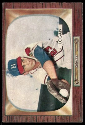 1955 Bowman #180 Johnny Logan Milwaukee Braves Good 47271 - Image 1 of 2