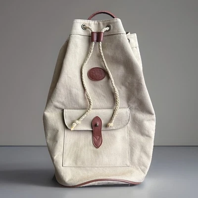 Vintage 1990 Ralph Lauren Safari Traveler Khaki Canvas Leather Duffle Bag Rare - Image 1 of 4