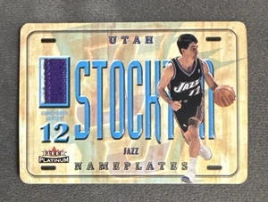 2001-02 Fleer Platinum Nameplates John Stockton SSP NNO/100 Game Worn Jersey - Bild 1 von 2
