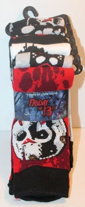 JASON FRIDAY THE 13TH HORROR 6 PAIRS CREW SOCKS SHOE SIZE 6-12 NEW - Picture 1 of 3
