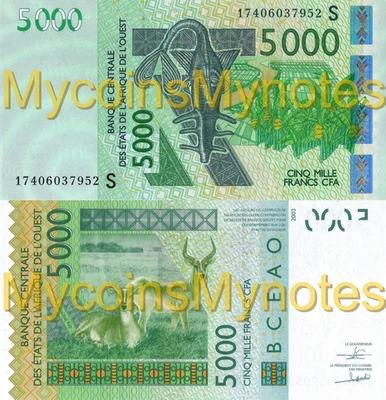 WEST AFRICAN STATES, GUINÉ BISSAU, 5000, 2017, Code S, P917Sg, UNC - Image 1 of 3