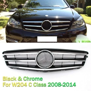 Sport Front Grill Grille W/Emblem For Mercedes Benz W204 C250 C300 C350 2008-14 - Picture 1 of 7