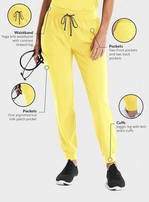 Maevn Women's Yoga Waist Jogger Scrub Pants 8520 Matrix Impulse Sizes XXS to 3XL - Image 1 of 4