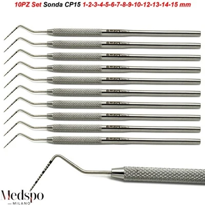 MEDSPO® Strumenti Parodontali Sonda di Misurazione Tasca Gengivale UNC CP15 Odontoiatria