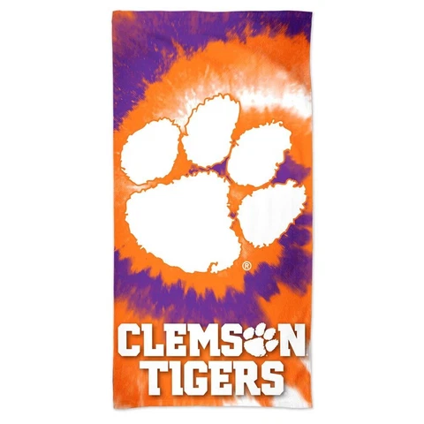 CLEMSON TIGERS TIE DYE 30"X60" SPECTRA BEACH TOWEL NEW WINCRAFT 🐯 Cover