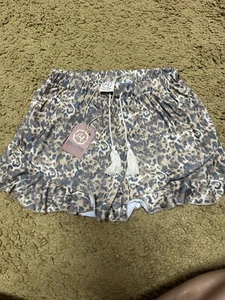 NWT~GRACE & EMMA Youth Shorts Sz 10-12 Y Cheetah Print Pockets Elastic Waist - Picture 1 of 4