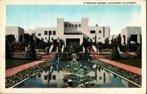 Ein persischer Garten Südkalifornien schöne illustrierte Postkarte Mitte des Jahrhunderts CA - Bild 1 von 1