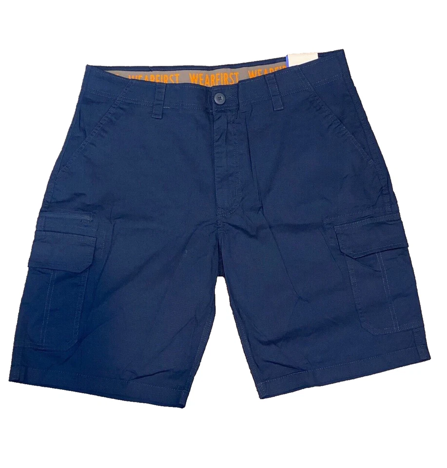 Wearfirst Men's Cargo Short Stretch Micro Rip Soft 10" Inseam Blue Size 42
